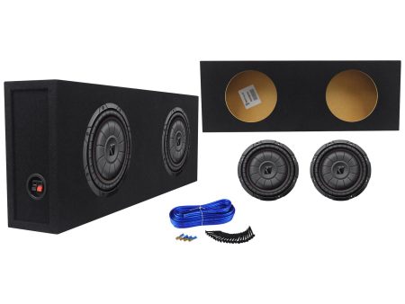 (2) Kicker 43CVT102 COMPVT 10  1600w Shallow Subwoofers+Sealed Sub Box Enclosure Fashion