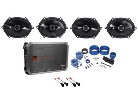 Kicker 6x8  Speaker Replacement + 4-Ch Amp For 2001-05 Ford Explorer Sport Trac Hot on Sale