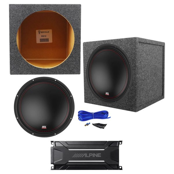 MTX 3512-02 12  250 Watt RMS Car Subwoofer+Alpine Mono Amplifier+Sealed Sub Box Online