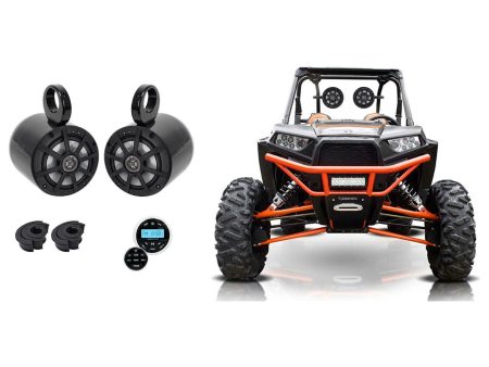 (2) Kicker 6.5  Tower Speakers+Bluetooth Receiver+Remote For Polaris RZR ATV UTV Cheap