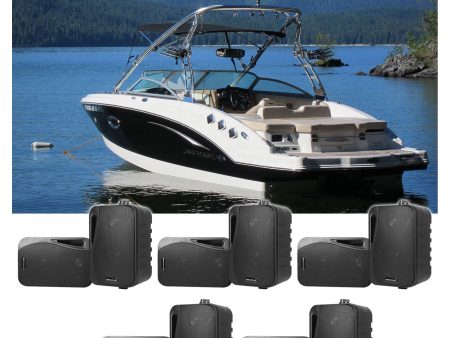 (10) Rockville HP4S-8 Black 4  Marine Box Speakers with Swivel Bracket For Boats Hot on Sale