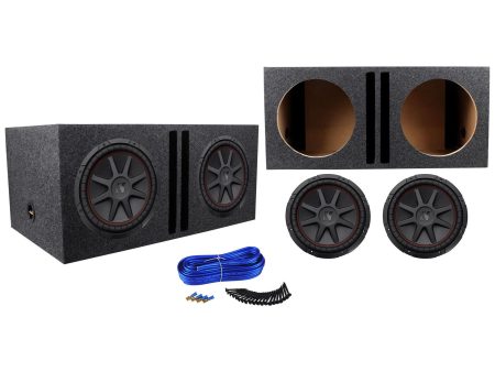 (2) Kicker 43CVR124 COMPVR 1600w 12  DVC Car Subwoofers+Vented Sub Box Enclosure Fashion