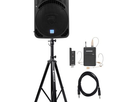 Rockville 15  Church Speaker Sound System w  Headset Mic For Sermons, Speeches Online now