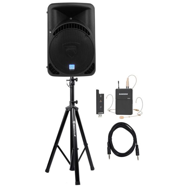 Rockville 15  Church Speaker Sound System w  Headset Mic For Sermons, Speeches Online now