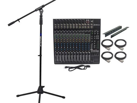 New Mackie 1642VLZ4 16 Channel Mixer Bundle+Rack Mount Kit+XLR Cables+Mic Stand Online Hot Sale