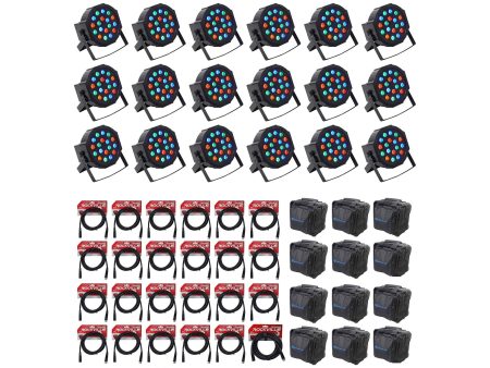 (24) FARENHEIT FHB-118 LED RGB DMX LED PAR Wash Lights+Controller+24) Cables+Bags Online Sale