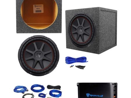 Kicker 43CVR124 COMPVR 800w 12  Subwoofer+Sealed Sub Box+Mono Amplifier+Amp Kit Discount