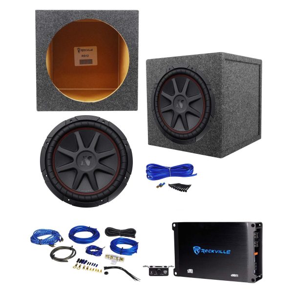 Kicker 43CVR124 COMPVR 800w 12  Subwoofer+Sealed Sub Box+Mono Amplifier+Amp Kit Discount