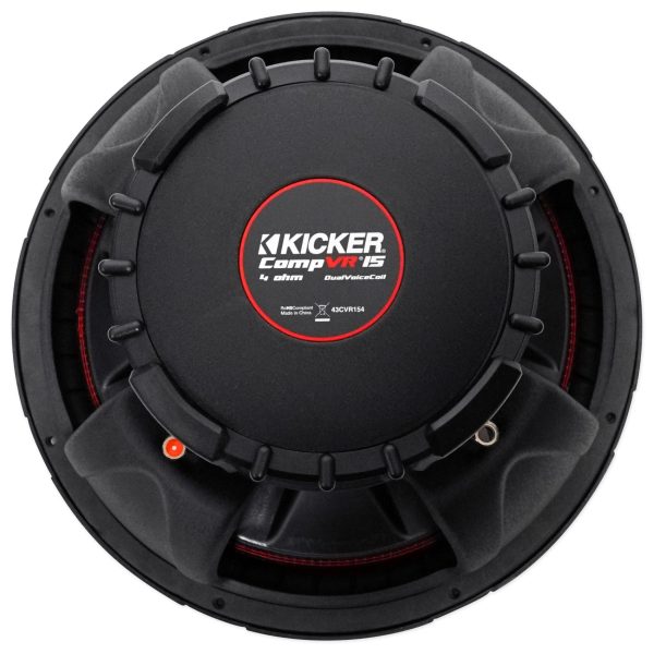 (2) Kicker 43CVR154 COMPVR 15  2000 Watt Car Subwoofers+Mono Amplifier+Amp Kit Sale