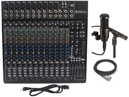 New Mackie 1642VLZ4 16-channel Mixer + AT2041SP Recording Mic Bundle + XLR Cable Sale