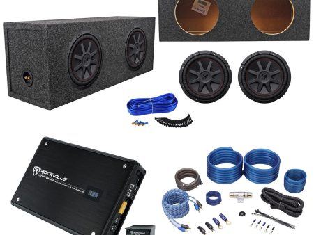 2 Kicker 43CVR104 COMPVR 1400W 10  Subwoofers+Sealed Box+Mono Amplifier+Amp Kit For Discount