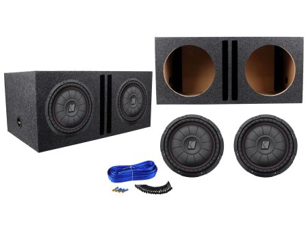 (2) Kicker 43CVT124 COMPVT 12  1600 Watt Car Subwoofers+Vented Sub Box Enclosure Sale