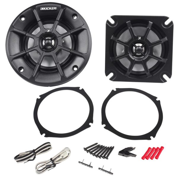 (2) Kicker 40PS42 4  60W ATV UTV RZR Motorcycle Polaris Speakers+Marine Wire PS4 on Sale