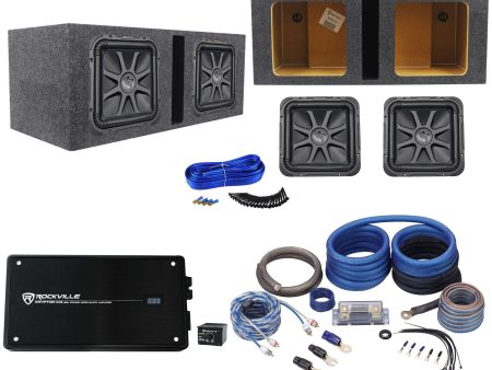 2) Kicker L7S124 12  Solobaric L7S Car Subs+Vented Box+1500W Amplifier+Amp Kit Online now