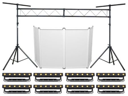 (8) Chauvet DJ Ezlink Strip Q6 BT Wireless Bluetooth Wash Lights+Facade+Truss For Discount