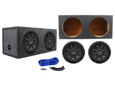 (2) Kicker 43CVR124 COMPVR 1600w 12  DVC Car Subwoofers+Sealed Sub Box Enclosure Online Hot Sale