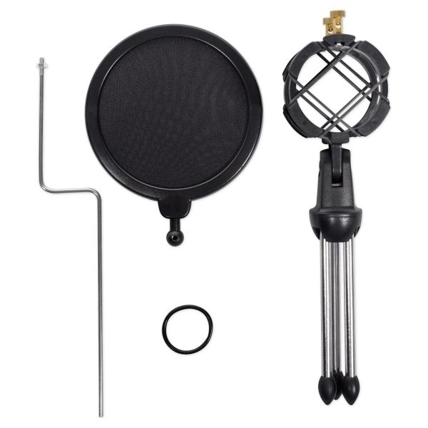 Rockville RTMS21 Desktop Tripod Microphone Stand With Pop Filter + Shock Mount Online Hot Sale