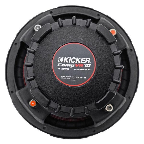 Kicker 43CVR104 COMPVR 700w 10  DVC Car Audio Subwoofer+Mono Amplifier+Amp Kit For Sale