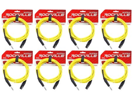 8 Rockville RCXFB10Y Yellow 10  Female REAN XLR to 1 4   TRS Balanced Cables OFC Online Sale