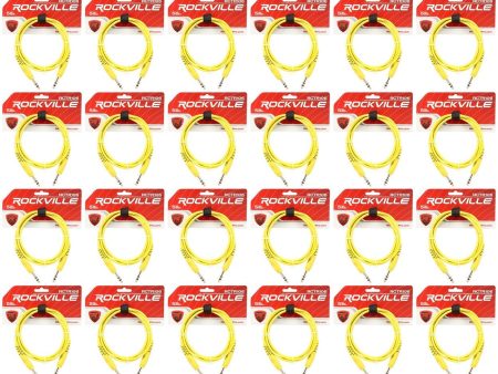 24 Rockville RCTR106Y Yellow 6  1 4   TRS to 1 4   TRS  Cable 100% Copper Discount