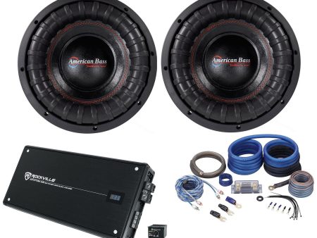 (2) American Bass XFL-1044 2000 Watt 10  Subwoofers Subs+Mono Amplifier+Amp Kit Discount