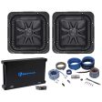 2 Kicker L7S82 8  1800w Solobaric L7S Subwoofers+Mono Amplifier+Amp Kit 44L7S82 Supply