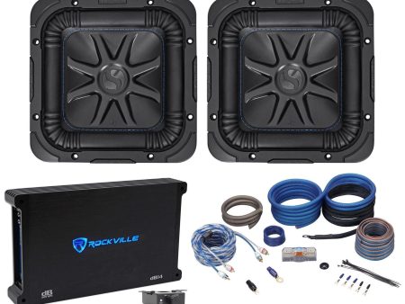 2 Kicker L7S82 8  1800w Solobaric L7S Subwoofers+Mono Amplifier+Amp Kit 44L7S82 Supply