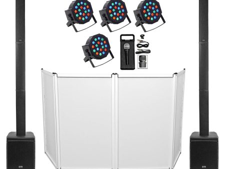 DJ Package 2 Gemini WRX-843 Line Array Portable PA DJ Speakers+Facade+Lights+Mic Discount