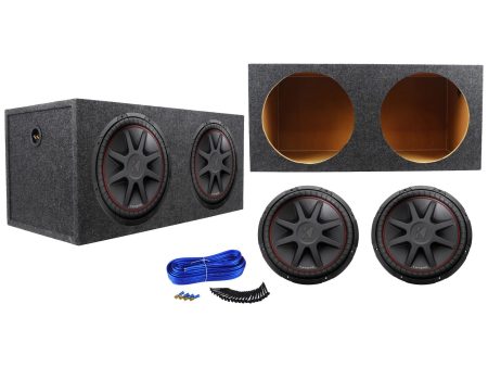 (2) Kicker 43CVR154 COMPVR 15  2000 Watt Car Subwoofers+Sealed Sub Box Enclosure For Discount