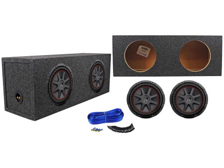 (2) Kicker 43CVR102 COMPVR 10  1400 Watt Car Subwoofers+Sealed Sub Box Enclosure on Sale