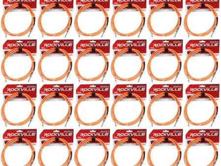 24 Rockville RCGT6.0O 6   1 4  TS to 1 4   TS Guitar Instrument Cable Fashion