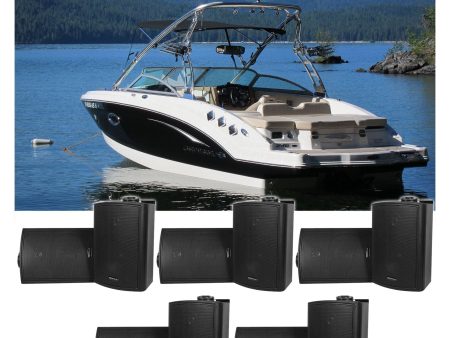 10) Rockville HP5S Black 5.25  Marine Box Speakers with Swivel Bracket For Boats Online now