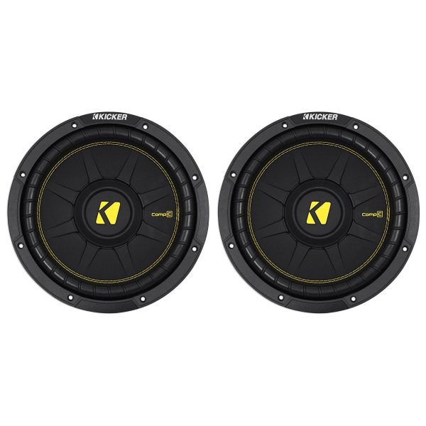 2) KICKER 44CWCD104 CompC 10  1000w Dual 4-Ohm Car Audio Subwoofers Subs CWCD104 For Cheap