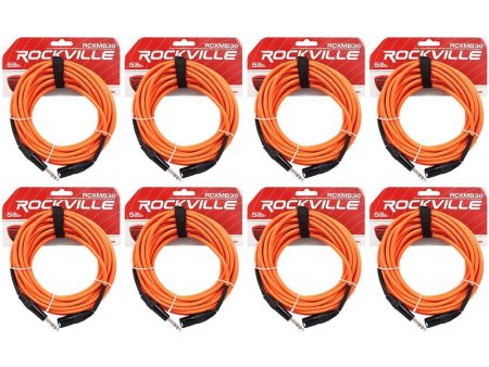 8 Rockville RCXMB30-O Orange 30  Male REAN XLR to 1 4   TRS Balanced Cables Cheap