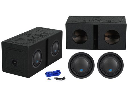 (2) ALPINE S-W8D2 8  900 Watt Car Audio Subwoofers+Vented Sub Box Enclosure Hot on Sale