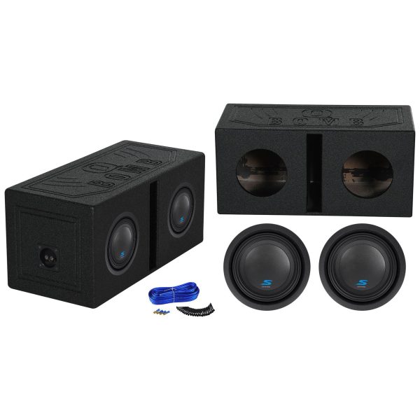 (2) ALPINE S-W8D2 8  900 Watt Car Audio Subwoofers+Vented Sub Box Enclosure Hot on Sale