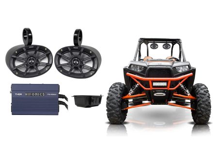 2 Kicker 6x9 Tower Speakers+2Ch Amplifier+Bluetooth Control Polairs RZR ATV UTV Online