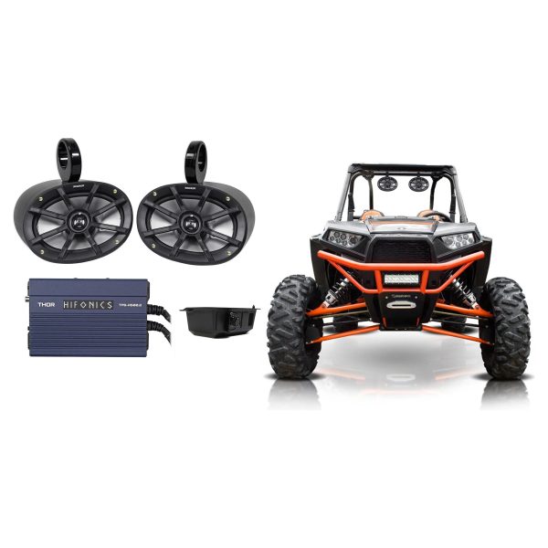 2 Kicker 6x9 Tower Speakers+2Ch Amplifier+Bluetooth Control Polairs RZR ATV UTV Online