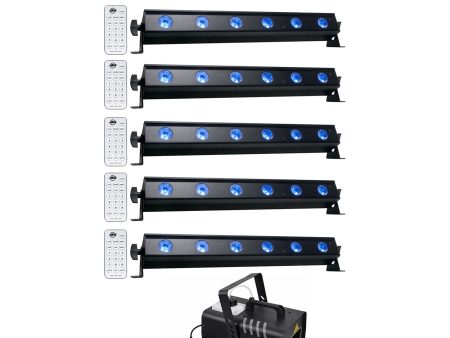 (6) American DJ ADJ UB 6H 22.5  RGBAW+UV LED DMX Wash Light Bars+Haze Machine Online