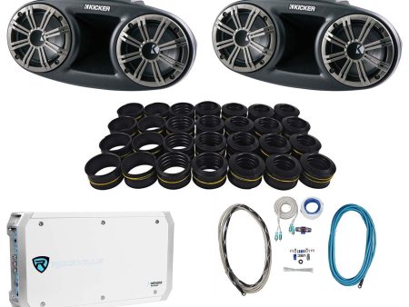 Kicker 41KMT674 6-3 4  6.75  300W Marine Wakeboard Tower Speakers+6-Ch Amplifier Online