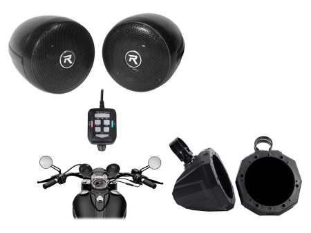 Pair 6.5  UTV Tower Speaker Pods+1.5  Clamps+Free Rockville Handlebar Speakers Online Sale