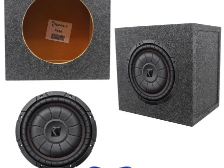 Kicker 43CVT104 COMPVT 800W 10  4-Ohm SVC Car Subwoofer+Sealed Sub Box Enclosure For Cheap