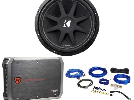 KICKER 43C154 Comp 15  500w SVC 4-Ohm Car Audio Subwoofer Sub+Amplifier+Amp Kit on Sale