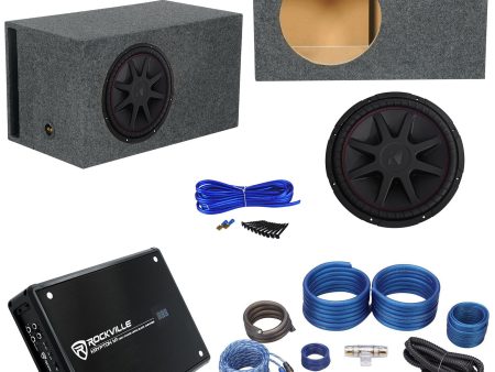 Kicker 43CVR152 COMPVR 15  1000W Car Subwoofer+Vented Box+Mono Amplifier+Amp Kit on Sale