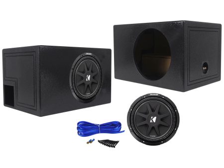 KICKER 43C124 Comp 12  300 Watt SVC 4-Ohm Car Subwoofer+Vented Sub Box Enclosure on Sale