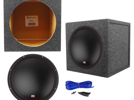 MTX 3510-04 12  500 Watt SVC 4-ohm Car Audio Subwoofer+Sealed Sub Box Enclosure Fashion