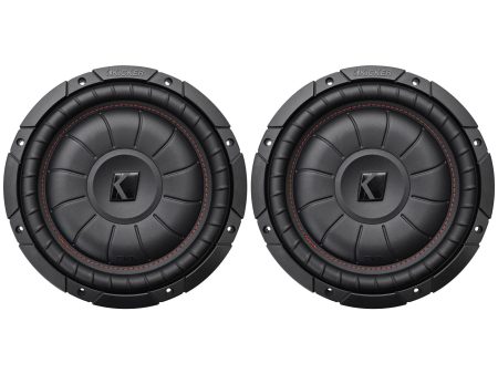 (2) Kicker 43CVT102 COMPVT 10  1600w Shallow Slim Car Subwoofers Subs CVT10-2 For Discount