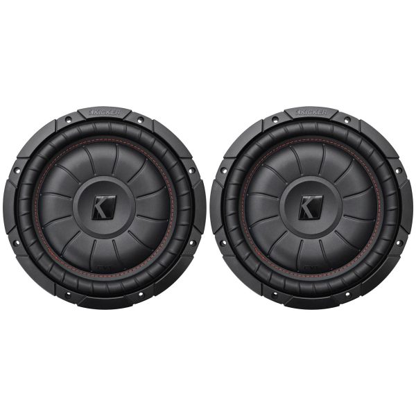 (2) Kicker 43CVT102 COMPVT 10  1600w Shallow Slim Car Subwoofers Subs CVT10-2 For Discount