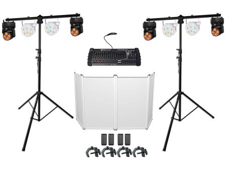 2) Rockville Stands+4) Moving Heads+4) Wash Par Can Lights+DMX Controller+ Facade Fashion