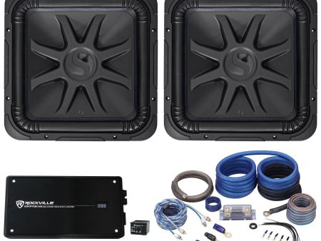 (2) Kicker 44L7S15-4 15  4000W Solobaric L7S Subwoofers+Mono Amplifier+Amp Kit Sale